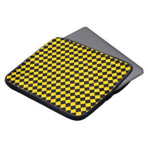 Capa Para Notebook Padrão Chevron Preto e Dourado Sólido