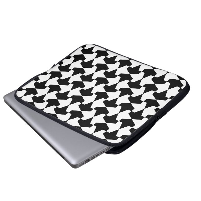 Capa Para Notebook Padrão Clássico de Mamíferos Muçulmanos Pretos e B (Frente Inferior)