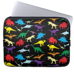 Capa Para Notebook Padrão Colorida Dinossauros Aquarela Crianças