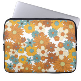 Capa Para Notebook Padrão Colorido da Flor Retro