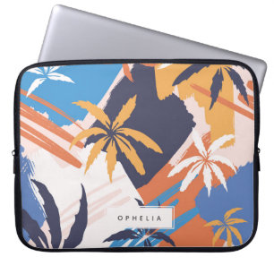 Capa Para Notebook Padrão Colorido de Árvore de Palma Abstrato de V