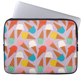 Capa Para Notebook Padrão Colorido de Cone de Sorvete Desenhado à Mão