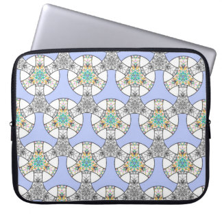 Capa Para Notebook Padrão colorido de faixas entrelaçadas de mosaico 