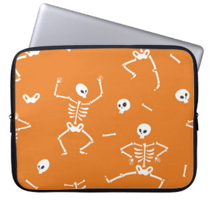 Capa Para Notebook Padrão contínuo de esqueletos de Halloween diverti