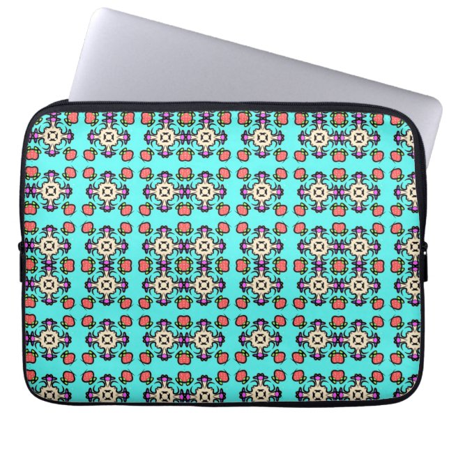 Capa Para Notebook Padrão contínuo de Mandala Floral (Frente)