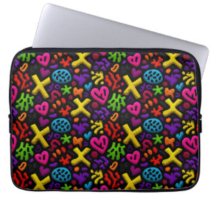 Capa Para Notebook Padrão contínuo vibrante de arte pop abstrata