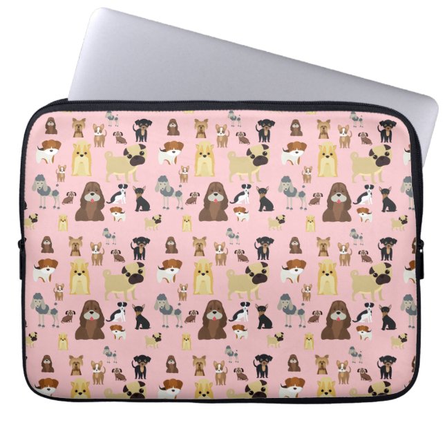 Capa Para Notebook padrão cor-de-fundo cor-de-rosa. (Frente)