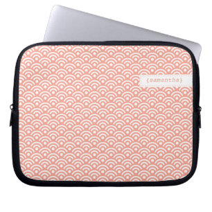 Capa Para Notebook Padrão Coral Japonês Seigaiha