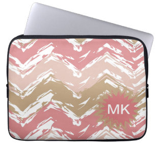 Capa Para Notebook Padrão Coral Spice Scribble ZigZag Chevron