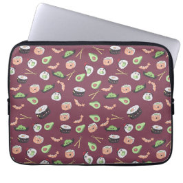 Capa Para Notebook Padrão Cute Sushi