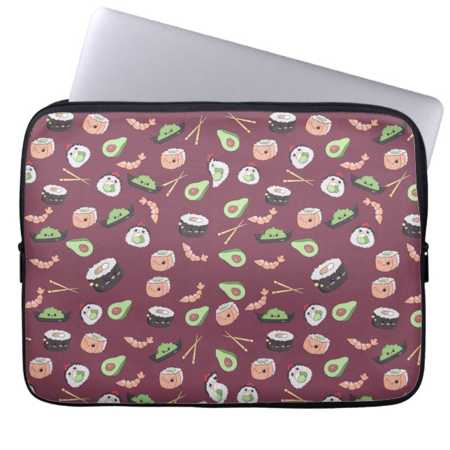 Capa Para Notebook Padrão Cute Sushi (Frente)