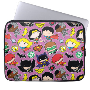 Capa Para Notebook Padrão da Liga da Justiça de Chibi em Roxo