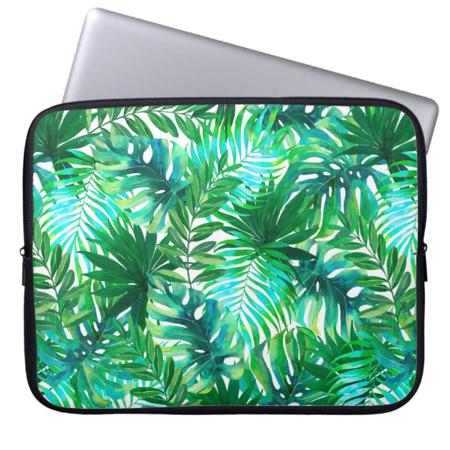 Capa Para Notebook Padrão das folhas tropicais aquáticas (Frente)