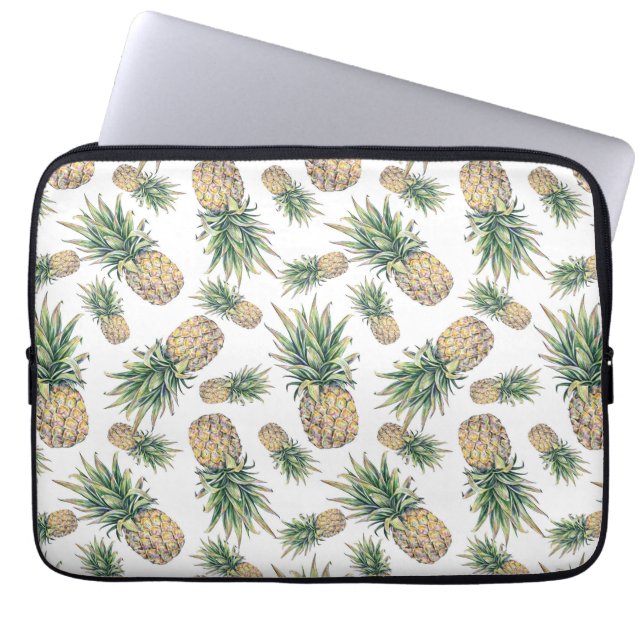 Capa Para Notebook Padrão de Abacaxi de Aquarela (Frente)