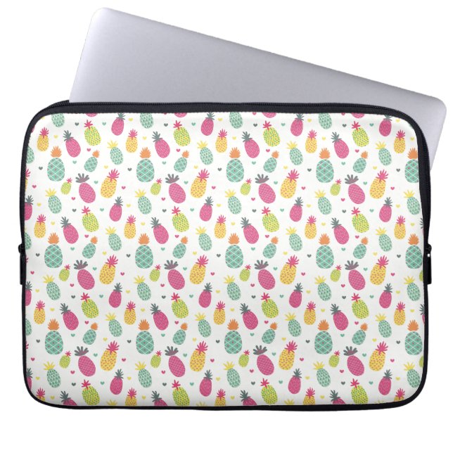 Capa Para Notebook Padrão de abacaxi de Fruta Tropical de Verão (Frente)