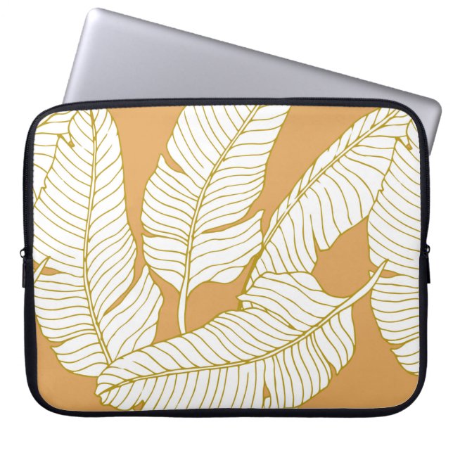 Capa Para Notebook padrão de abstrato elegância com ilustração floral (Frente)