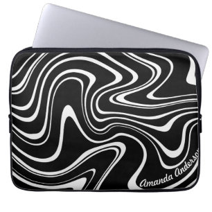 Capa Para Notebook Padrão de Abstrato preto e branco - Personalizável