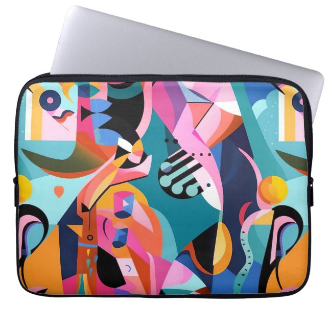 Capa Para Notebook Padrão de Abstrato surreal colorido (Frente)