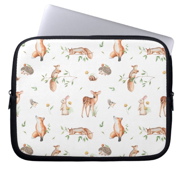 Capa Para Notebook Padrão de Amigos de Animais da Floresta Cura (Frente)