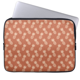 Capa Para Notebook Padrão de ananás tropical Terracotta e Peach