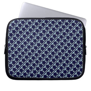Capa Para Notebook padrão de âncora náutica do navio azul