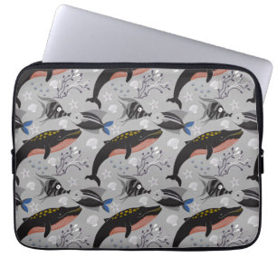 Capa Para Notebook Padrão de animais aquáticos vida submarina do