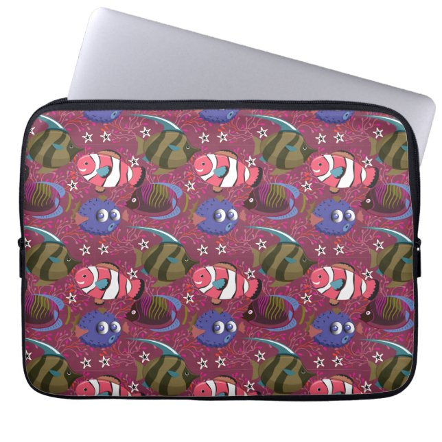 Capa Para Notebook Padrão de animais aquáticos | vida submarina do oc (Frente)
