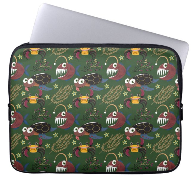 Capa Para Notebook Padrão de animais aquáticos | vida submarina do oc (Frente)