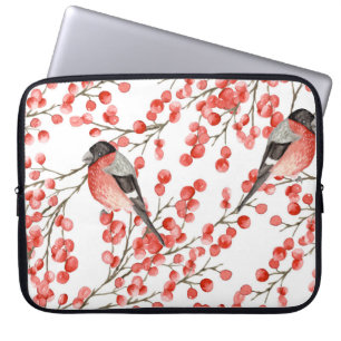 Capa Para Notebook Padrão de Aquarela das Berries Vermelhas