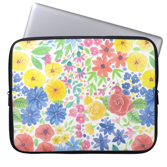 Capa Para Notebook Padrão de aquarela floral (Frente)
