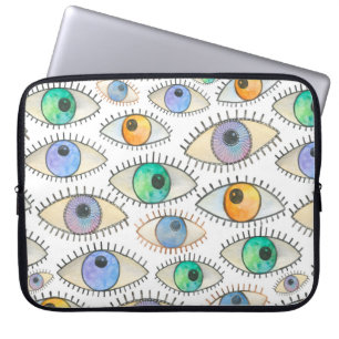 Capa Para Notebook Padrão de aquarelas sem costura do olho humano lar