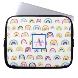 Capa Para Notebook Padrão de Arco-Íris Boho Monogramado