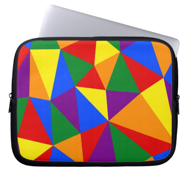 Capa Para Notebook Padrão de arco-íris de polígono (Frente)