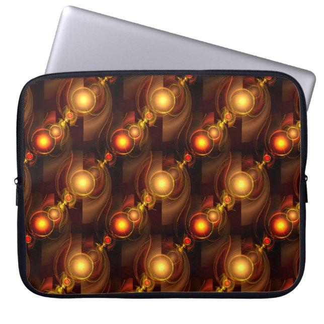Capa Para Notebook Padrão de Arte Abstrata Boho Moderno Dourado Elega (Frente)