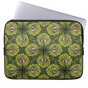 Capa Para Notebook Padrão de Arte de Fantasia Verde, Primavera de Fáb