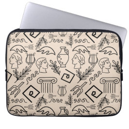 Capa Para Notebook Padrão de Arte Linear da Grécia Antiga