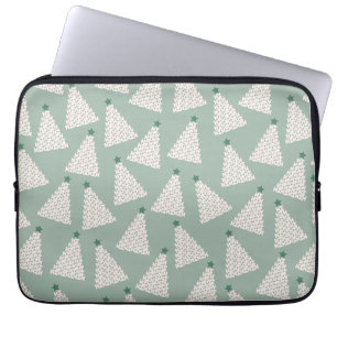 Capa Para Notebook Padrão de Árvore de Natal Verde