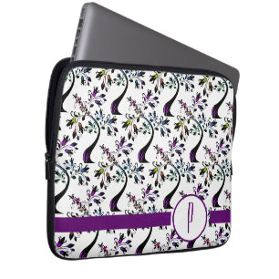 Capa Para Notebook Padrão de Árvore do Arco-Íris do Monograma Inic