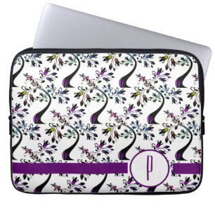 Capa Para Notebook Padrão de Árvore do Arco-Íris do Monograma Inic