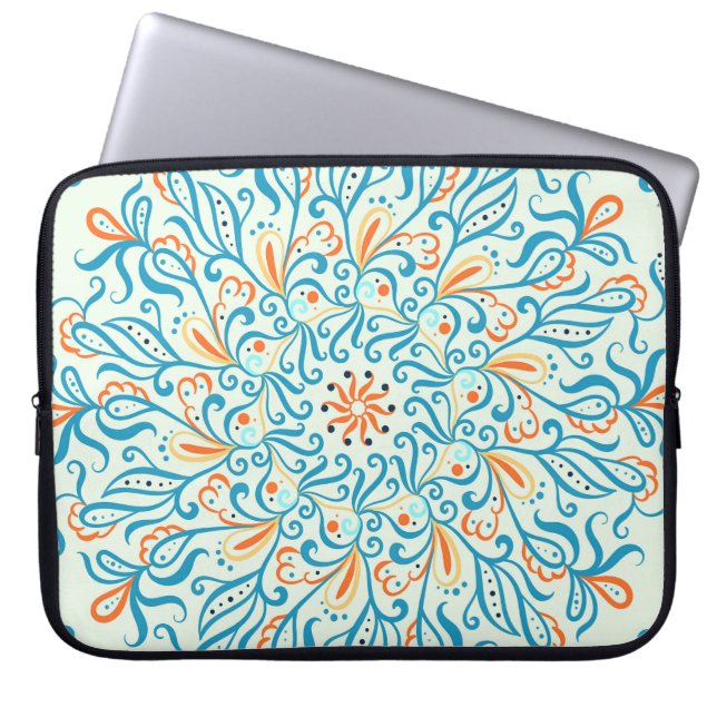 Capa Para Notebook Padrão de Azulejo cerâmico de abstrato (Frente)