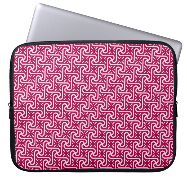 Capa Para Notebook padrão de azulejo egípcio, burgundy e rosa (Frente)