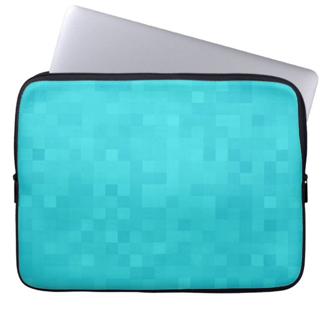 Capa Para Notebook Padrão de Azulejo Mosaico Azul Aqua, (Frente)