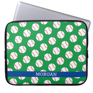 Capa Para Notebook Padrão de baseball, nome, azul e verde