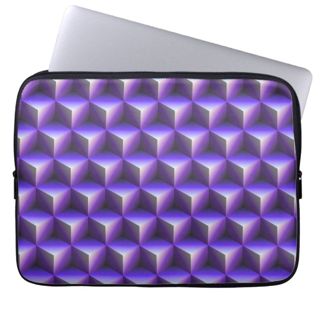 Capa Para Notebook Padrão de Bloco de Cubo Roxo Abstrato (Frente)