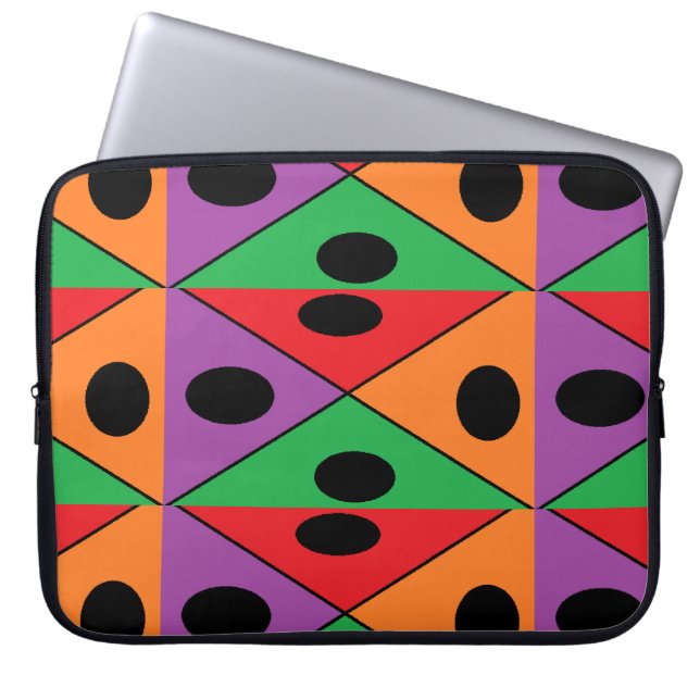 Capa Para Notebook Padrão de bolinhas preta (Frente)