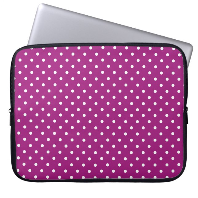 Capa Para Notebook Padrão de Bolinhas Roxas (Frente)