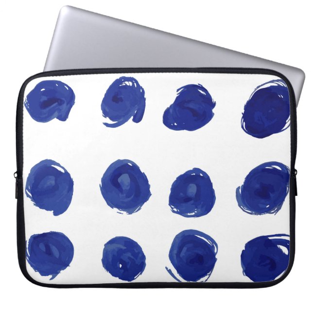 Capa Para Notebook Padrão de bolinhas sem costura pintadas à mão (Frente)