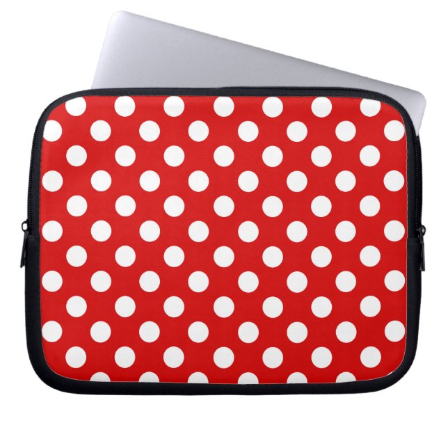 Capa Para Notebook Padrão De Bolinhas Vermelha E Branco Super Bonitos (Frente)