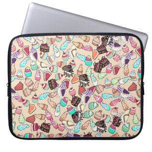 Capa Para Notebook Padrão de bolo de rabisco sem costura. Desenho ma