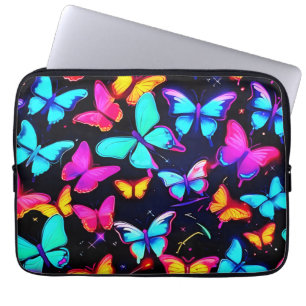 Capa Para Notebook Padrão de borboleta neon